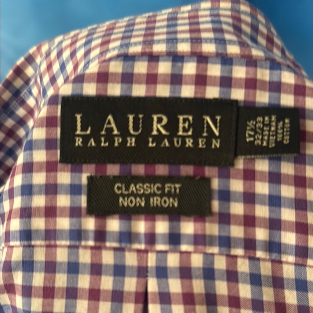 Ralph Lauren Men's Purple button down Checkered Shirt EA022 - Picture 4 of 7